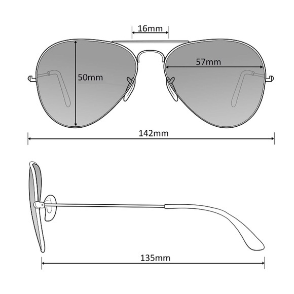 Mirrored Mercury Black Frame Aviator Sunglasses - Picture 3 of 3